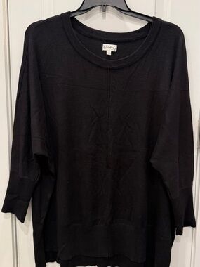 Wonderly Black Relaxed Crewneck Sweater
